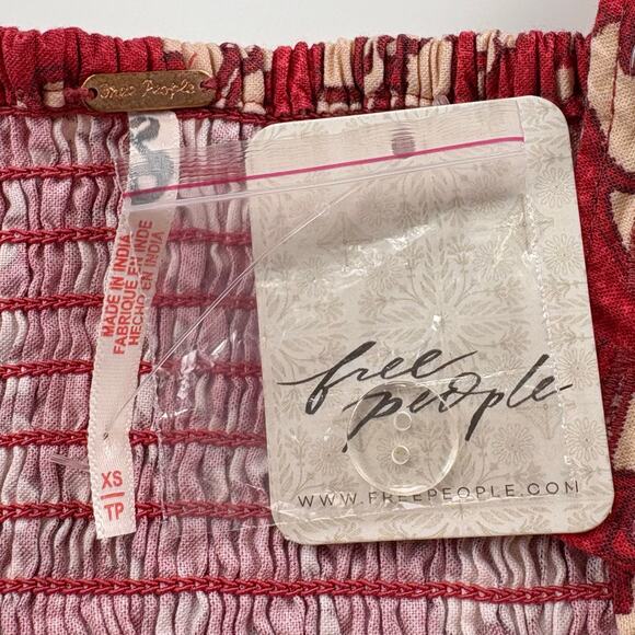 Free People Laters Baby Floral Midi Dress in Red Size XS - Picture 9 of 16